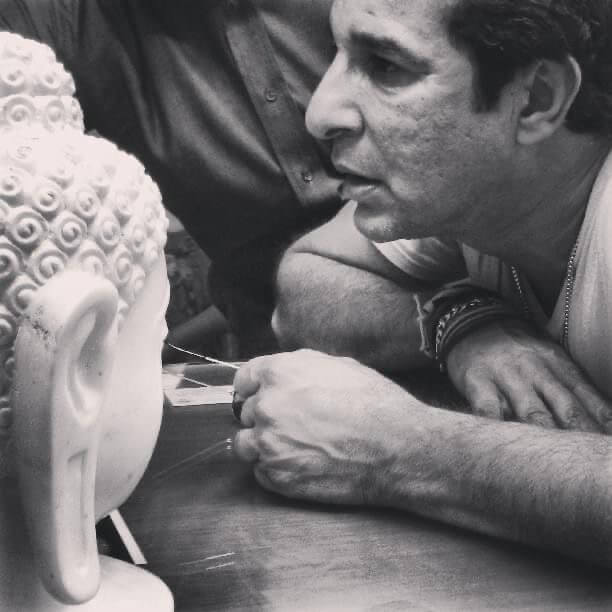 Late Shri Ramchand Natha with Family and Marble Sculptures