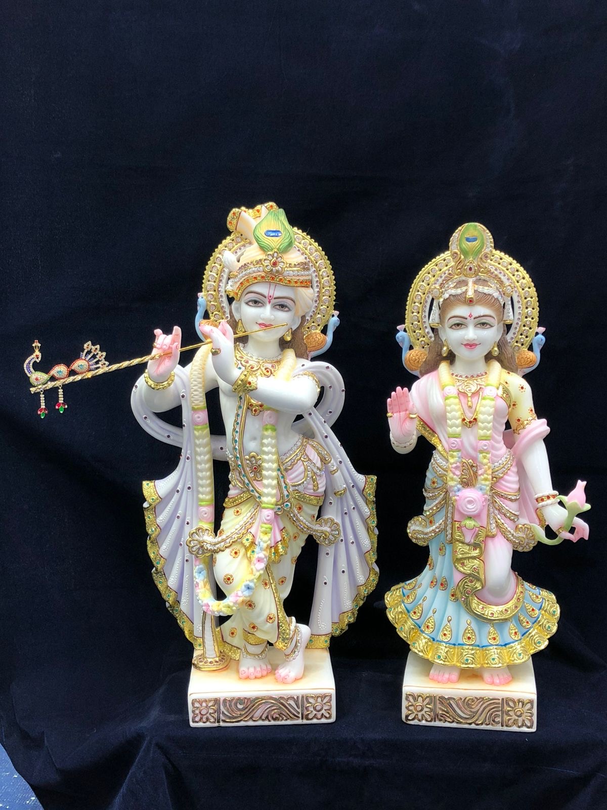 Home Marble Mandir - Custom Pooja Room Temple Design White Makrana Stone Personal Worship Space